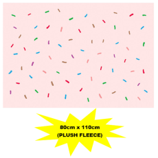 Pink Fleece Blanket with Colour Sprinkles